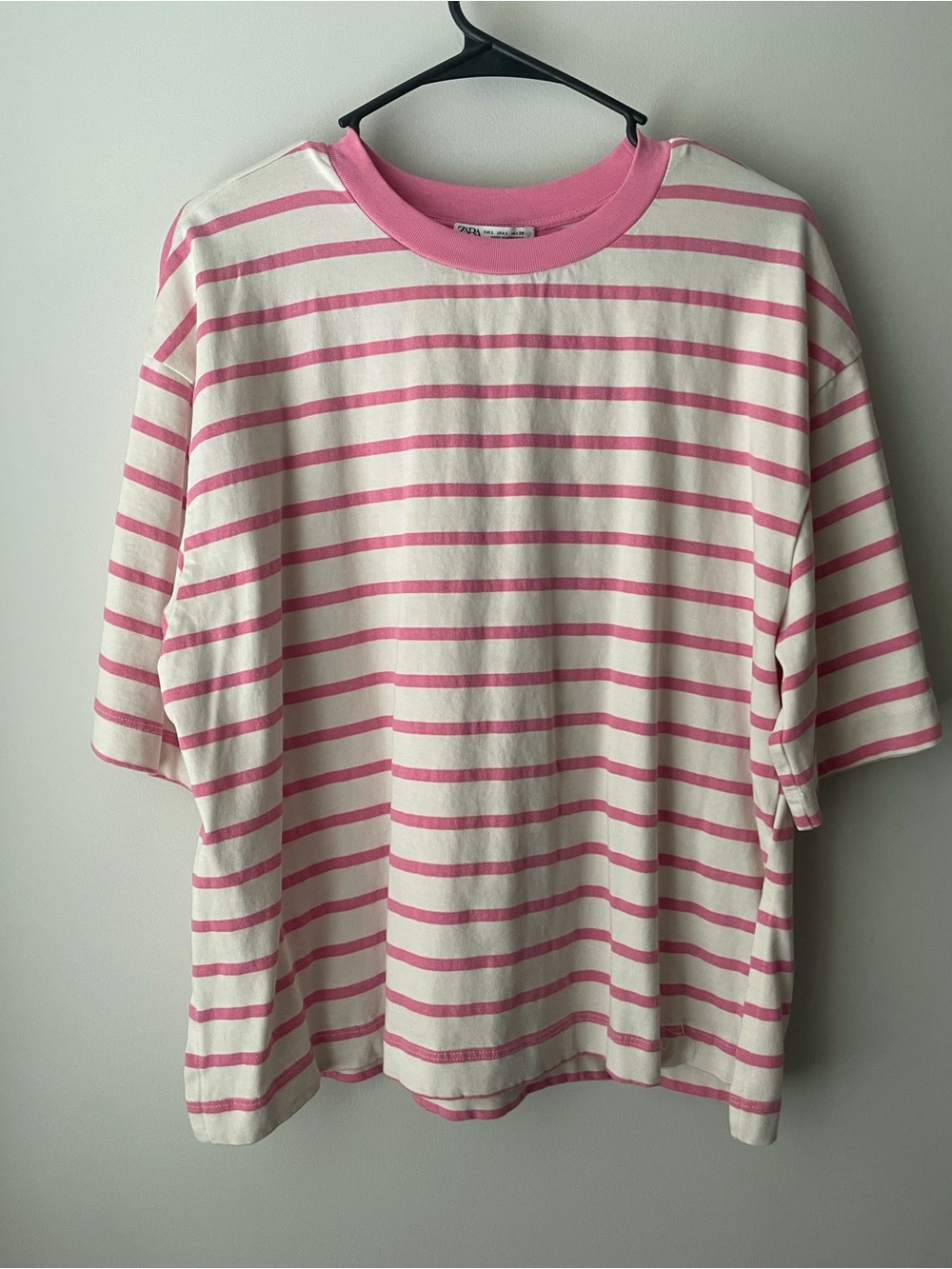 Zara Pink & White Striped Short-Sleeve Tee for Kids